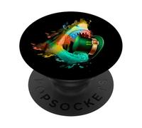 Cool St. Patrick's Day Shark Irish Green Open Jaws Biting PopSockets Adhesive PopGrip