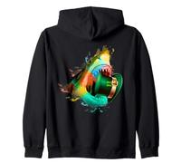 Cool St. Patrick's Day Shark Irish Green Open Jaws Biting Zip Hoodie