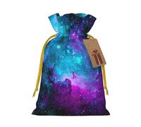 Cool Star River Print Christmas Gift Bag, Drawstring Christmas Bags Reusable Gift Bags With Name Tags