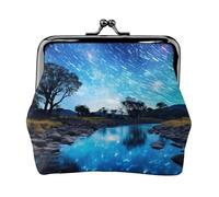 Cool star river print Coin Purse Small Change Purse Card Holder Coin Pouch Small Wallet for Women and Men, Black, One Size, Vintage