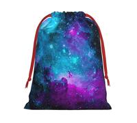 Cool Star River Printing 11.8x15.8in Drawstring Gift Bag With Red Ribbon Closure For Halloween Xmas,For Adults Gifting