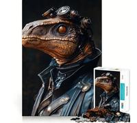 Cool Steampunk Dinosaur Jigsaw Puzzles for Adults1000 Pieces Focus Boost, Bright Print, Family Fun, Wall Accent (38x52cm)