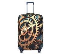 Cool Steampunk Gear Luggage Cover, Elastic, Washable, Stretch Suitcase Protector, Scratch Resistant, Travel Cover, White/Opulent Garden, Small, White/Opulent Garden, S