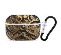 Cool Steampunk Gears AirPod Pro Case, Anti Scratch Hard PC Cover with Keychain, AirPod Pro 2nd/1st Case Accessories for Women Men, White-Style
