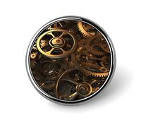 Cool Steampunk Gears Button Pin Personalized Metal Lapel Pins Badges Classic Round Brooch Pin Novelty Unique Enamel Pins Cute Funny Pinback Button Badge for Jackets Backpacks Bags Coat