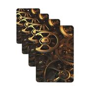 Cool Steampunk Gears Car Air Freshener Cards Set of 4 Pieces Long Lasting Hanging Scented Cards for Bedroom Wardrobe Car Aromatherapy Tablets for Men Women Rearview Mirror Pendant