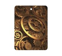 Cool Steampunk Gears Car Air Freshener Hanging, Long Lasting Scented Car Aromatherapy Tablets, Square Fragrance Scented Cards for Vehicles, Bedroom, Wardrobe Black-style