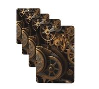 Cool Steampunk Gears Car Air Fresheners Cards 4 Pcs Hanging Fragrance Scented Cards Long-Lasting Car Aromatherapy Tablets for Wardrobe Bathroom Car Interior Mirror Pendant Gifts
