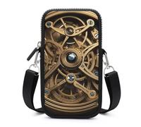Cool Steampunk Gears Cell Phone Bag with Detachable Strap, Aesthetic Mini Sling Bag Small Crossbody Bag for Phone