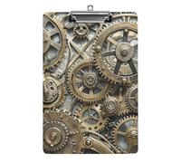 Cool Steampunk Gears Clipboard 8.5×12.5 Inch Acrylic Clip Board with Metal Clip A4 Letter Size Decorative Clipboard Cute Hanging Clipboards for Office, Teacher, Nurse, Doctor,
