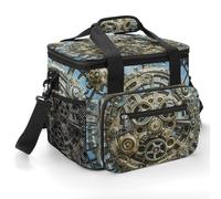 Cool Steampunk Gears Cooler Bags Insulated Lightweight Lunch Cooler Pack Large Leakproof Camping Ice Chest Collapsible Sided Cooler Bags for Hiking Beach Travel Picnic