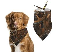 Cool Steampunk Gears Dog Bandana Triangle Dog Scarf Washable Polyester Dog Bibs Cute Pet Bandana for Medium Large Dogs Puppy and Cats
