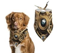 Cool Steampunk Gears Dog Bandanas for Feeding Grooming, Triangle Pet Bibs for Cats & Dogs Washable Fashion Pets Scarf for Party Travel 27.6 X 11.8 Inch