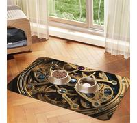 Cool Steampunk Gears Dog Food Mats for Floors, 16x24 Inch Non-Slip Super Absorbent Pet Food Mat, Dishwasher Dog Mat for Food and Water, Cute Rubber Quick Dry Pet Feeding Mat for Dogs Puppy Cats