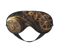 Cool Steampunk Gears Double-Sided Silk Sleep Mask, Adjustable Light Blocking Eye Mask for Travel, Men & Women, Soft Comfortable Blindfold 20x10cm