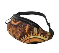 Cool Steampunk Gears Fanny Pack for Men Women, Waterproof Sports Waist Bag Fashion Belt Bag Crossbody Bags Hip Bum Bag with Adjustable Strap Large Sling Bag Purse for Travel Hiking
