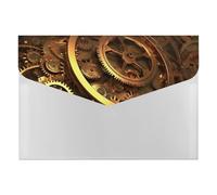 Cool Steampunk Gears File Folder, Plastic Accordion File Folders with 6 Pockets, Expanding File Organizer with Snap Closure, Portable Document Paper Organizer, Office Supplies Filing Folders