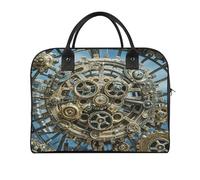 Cool Steampunk Gears Laptop Tote Bag Casual Travel Handbag Multi Pocket Shoulder Bags for Work Travel