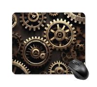 Cool Steampunk Gears Mouse Pad Square Laptop Mouse Mat Cute Computer Mousepad Keyboard Pad Non-Slip Desk Pads for Gaming Office Work Home 25 * 30cm