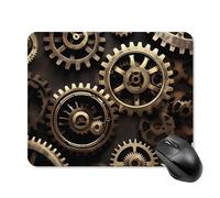 Cool Steampunk Gears Mouse Pad Square Laptop Mouse Mat Cute Computer Mousepad Keyboard Pad Non-Slip Desk Pads for Gaming Office Work Home 20 * 25cm