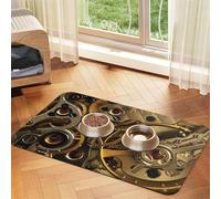 Cool Steampunk Gears Pattern Patterned Pet Feeding Mat with Water-Absorbing PU Top & Rubber Base - Anti-Slip Dog Cat Food Mat for Cats, Dogs & Pets, 30x45cm
