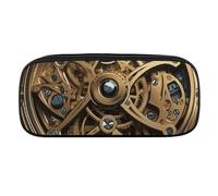 Cool Steampunk Gears Pencil Case Waterproof Leather Pencil Pouch Multi-purpose Aesthetic Makeup Bag Cute Pen Bag Large Cosmetic Bag for Office Stationery, Travel