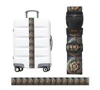 Cool Steampunk Gears Print Adjustable Luggage Strap, 79" Belt for Suitcases Travel Bag Connector, Colorful Strap Easy ID