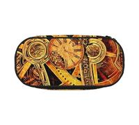 Cool Steampunk Gears Print Pencil Pouch for Kids Fun Pencil Case Pouch for Girls Large Pen Case with Zipper, Portable Pencil Bag Holder for School Sudent Teacher Stationery