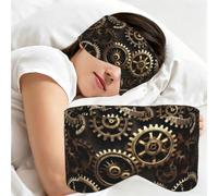 Cool Steampunk Gears Print Sleep Mask,Coverage Eye Mask,Soft Breathable Blindfold for Travel Nap Work