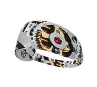 Cool Steampunk Gears Print Sports Headbands For Men Women, Moisture Wicking Sweat Band Elastic Wide Hair Bands,For Running, Cycling,Gym Exercise