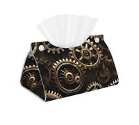 Cool Steampunk Gears Print Tissue Oblong Box Cover Waterproof Organizer For Daily Home Room Office Decor