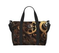 Cool Steampunk Gears Print Travel Duffel Bag, Lightweight Water-Resistant Weekender Spacious Gym & Travel Bag for Men, Women & Teens