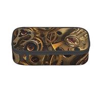 Cool Steampunk Gears Printed Pencil Case Cute High Capacity Pen Pencil Pouch Bag with Zipper - Versatile and Durable for School, Office, and Travel