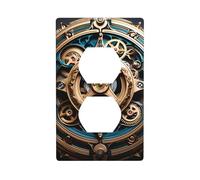Cool Steampunk Gears Printed Wall Plate PC Material Impact Resistant UK Standard Heat Resistant Residential Commercial