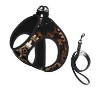 Cool Steampunk Gears printing Puppy Harness, Dog Harness and Leash Set, Soft Mesh Reflective Breathable Lightweight Vest-Style