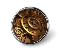 Cool Steampunk Gears Round Badge Pin Funny 1 Inch Button Brooch Lapel Pins Fashion Hat Shirt Pin Tie Tack Pinback Buttons Badge Party Supplies Decor Badges For Clothing Coat Hat Dress For Men Women