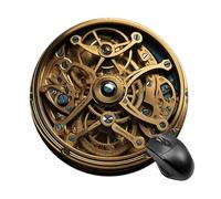 Cool Steampunk Gears Round Mouse Pad, Non-Slip Rubber Mouse Mat, Ultra-Thin Waterproof & Portable Gaming Mouses Mat for Office, PC, Laptop, Console Gamers
