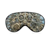 Cool Steampunk Gears Sleep Mask Light Block-Out Eye Mask for Side Sleeper Pressure-Free Soft Night Blindfold with Adjustable Strap Breathable Sleep Eye Cover for Travel
