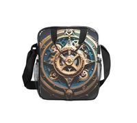 Cool Steampunk Gears Transparent Lunch Bag with Print, Clear Food Box with Side Pockets & Strap for Work, School, Travel