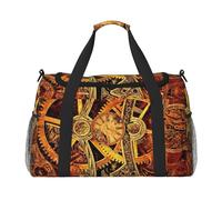 Cool Steampunk Gears Travel Duffel Bag for Women Men,Print Polyester Tote Hand Luggage Bag with Shoulder Strap
