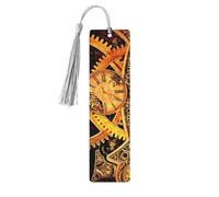 Cool Steampunk Gears Wooden Bookmark Book Lovers Tassels Crafts Accessories Reading Book Club Party