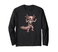 Cool Steampunk Robotic Axolotl Fantasy Clockwork Creature Long Sleeve T-Shirt