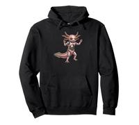 Cool Steampunk Robotic Axolotl Fantasy Clockwork Creature Pullover Hoodie