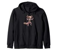 Cool Steampunk Robotic Axolotl Fantasy Clockwork Creature Zip Hoodie