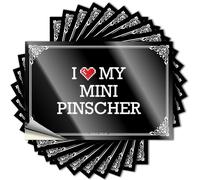 Cool, Sticker Garage I Love My Mini Pinscher | Fishing Kitchen Stuff(8X12CM)