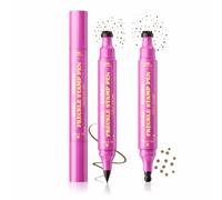 Cool Story 2-in-1 Freckle Stamp Pen with Fine Tip & Stamp Applicator Natural Realistic Faux Freckle Maker for Sun-Kissed Makeup Looks Waterproof Long-Lasting Neutral Brown Light Brown Set