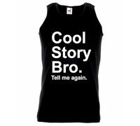 Cool Story BRO Unisex Size | Customized Vest | Personalised Gifts for Men, Women & Kids | Funny Vest for Events (UK, Alpha, XL, Regular, Regular, Black)