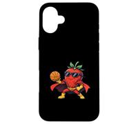 Cool Strawberry Superhero Basketball Player Case for iPhone 16 Plus
