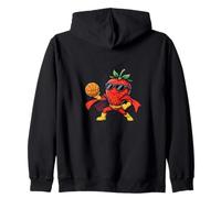 Cool Strawberry Superhero Basketball Player Zip Hoodie