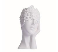 Cool Stuff to Put on Shelves Ceramic Flower Vase Female Head White Modern Decorative Face For Flowers Home Living Room Office Decor Room Decor Aesthetic(Style 4)